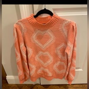 Shein crop sweater with hearts. Sz Large. Hearts on front and back. Great cond
